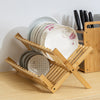 Premium Bamboo Dish Drying Rack – Foldable Dish Drainer