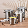 Stainless Steel Sealed Tank Food Coffee Beans Snack Storage Cans Tea Leaf Container Organizer Kitchen Accessories - Clarify.pk