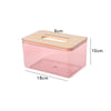 Wooden cover U-shaped wide mouth tissue box living room transparent simple desktop drawer household tissue case storage box - Clarify.pk