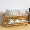 Premium Bamboo Dish Drying Rack – Foldable Dish Drainer