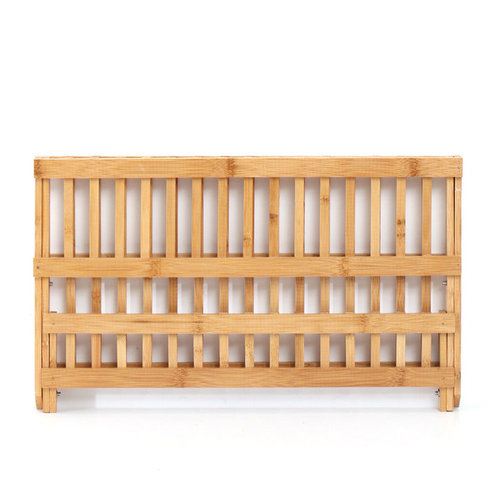 Premium Bamboo Dish Drying Rack – Foldable Dish Drainer