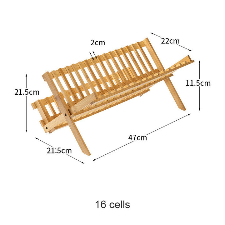 Premium Bamboo Dish Drying Rack – Foldable Dish Drainer