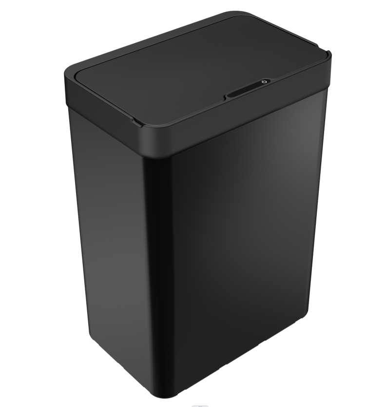 Premium Matte Black Trash Can with Soft-Close Lid