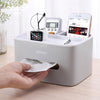 ECOCO Minimalist Desktop Tissue Box – Premium Grey & Cream