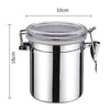 Stainless Steel Sealed Tank Food Coffee Beans Snack Storage Cans Tea Leaf Container Organizer Kitchen Accessories - Clarify.pk