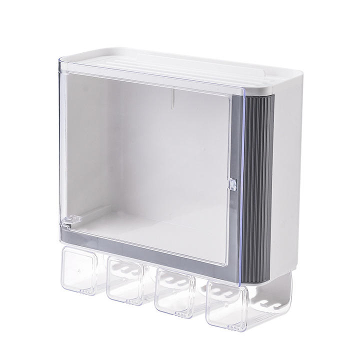 2022 Newest Design Makeup Storage Box With Toothbrush Holder Plastic Cosmetic Organizer Acrylic Lipstick Holder