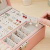 Double Layer Jewelry Organizer Box - Lockable Cosmetic Storage Case
