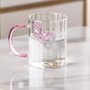High Borosilicate 3d Butterfly Striped Glass Water Cup Creative Colored Handle Glass Water Cup