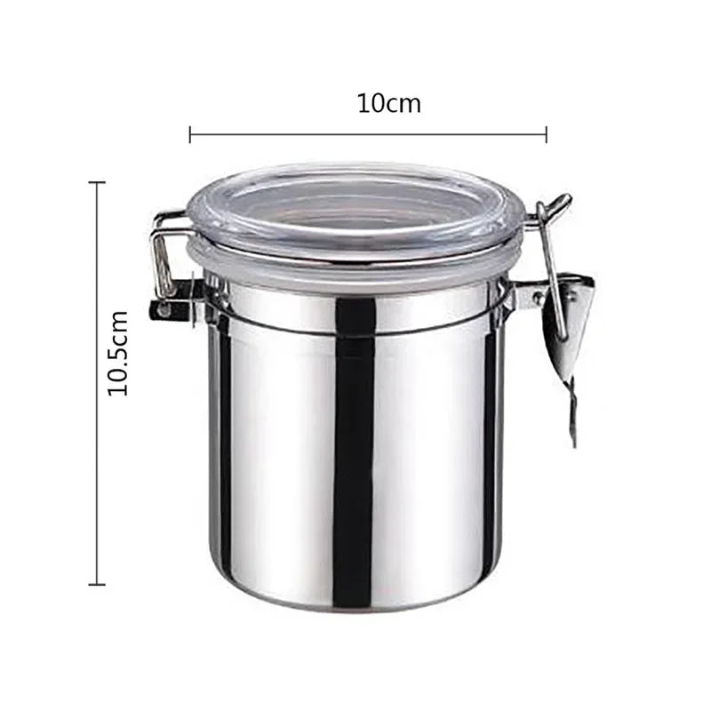 Stainless Steel Sealed Tank Food Coffee Beans Snack Storage Cans Tea Leaf Container Organizer Kitchen Accessories - Clarify.pk