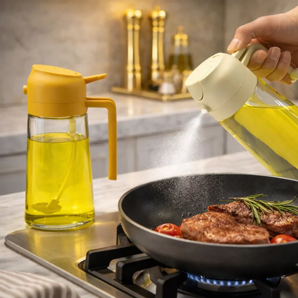 2 in 1 Leakproof Oil Dispenser Bottle for kitchen - Clarify.pk