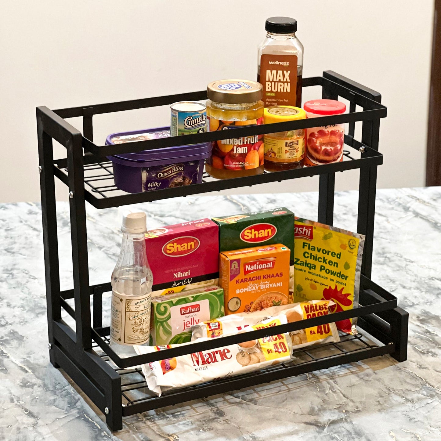 Multi-Tier Countertop Storage Rack & Spice Organizer