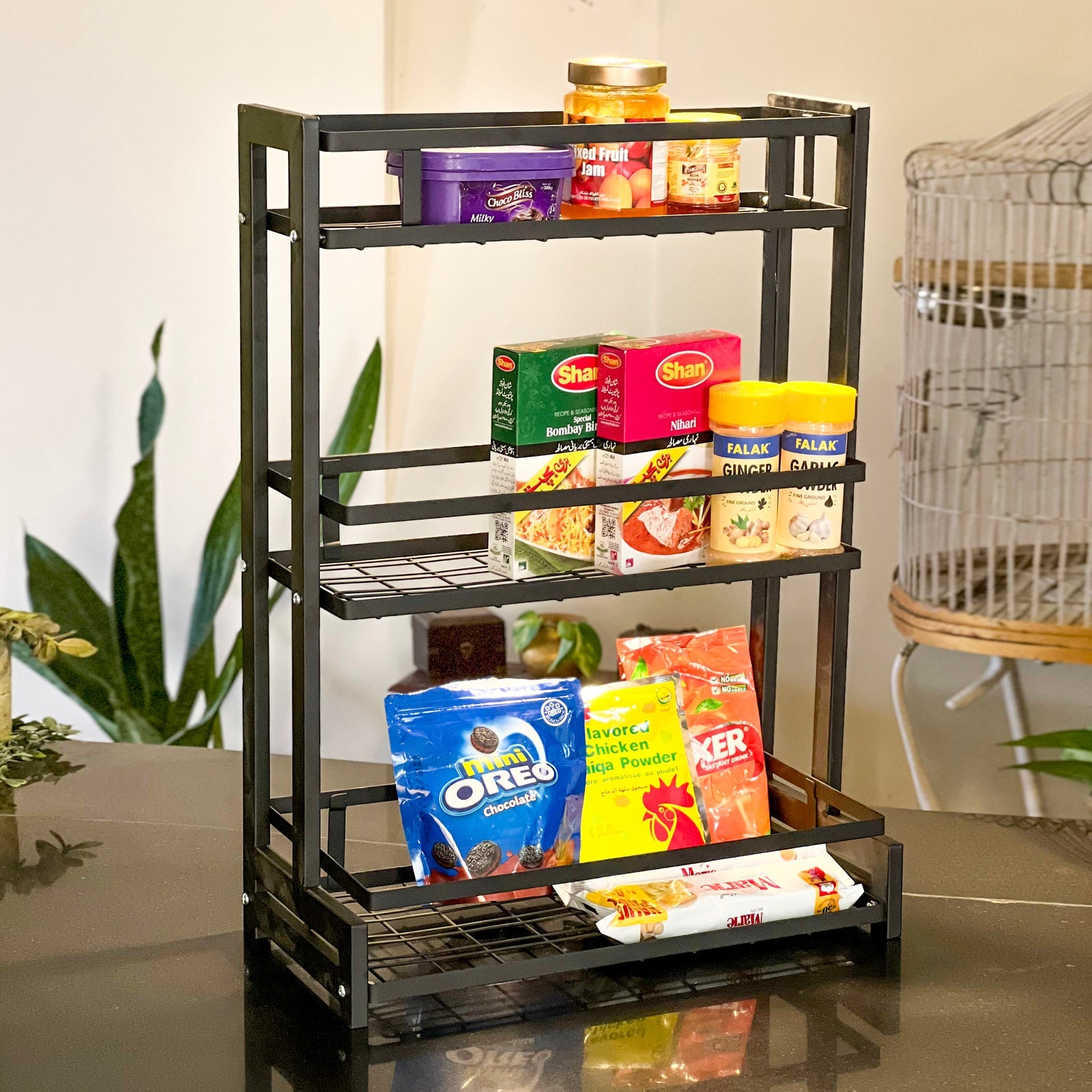 Multi-Tier Countertop Storage Rack & Spice Organizer