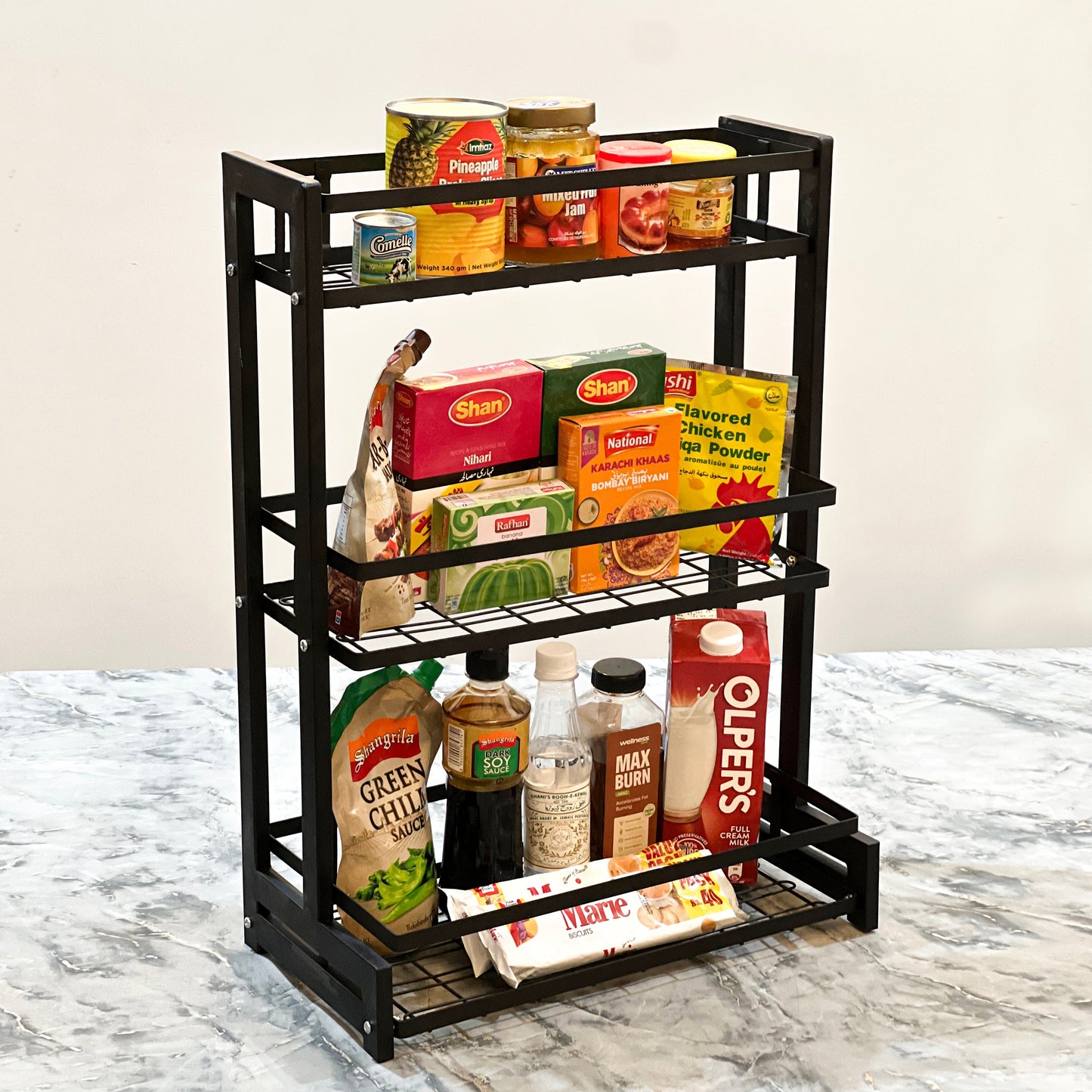 Multi-Tier Countertop Storage Rack & Spice Organizer