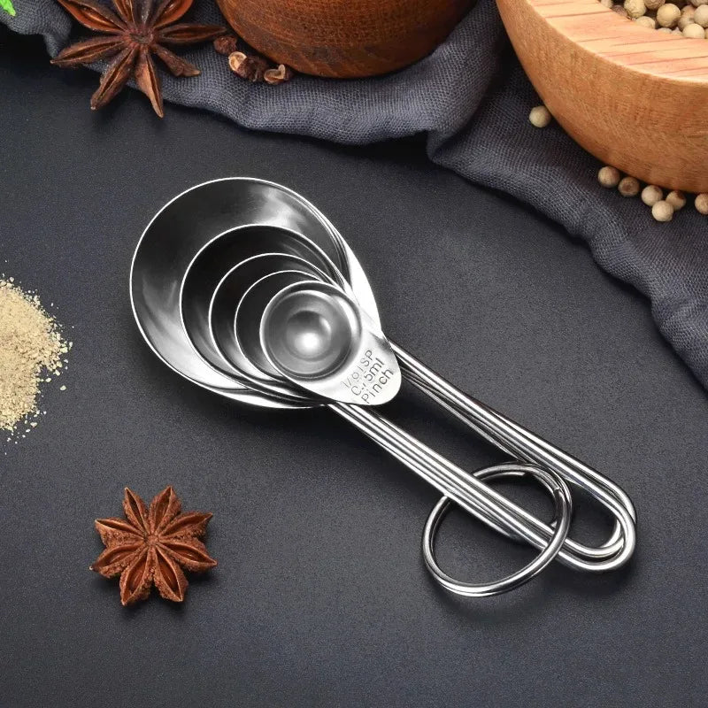 5Pcs Measuring Spoon Set – Baking & Coffee Tools - Clarify.pk