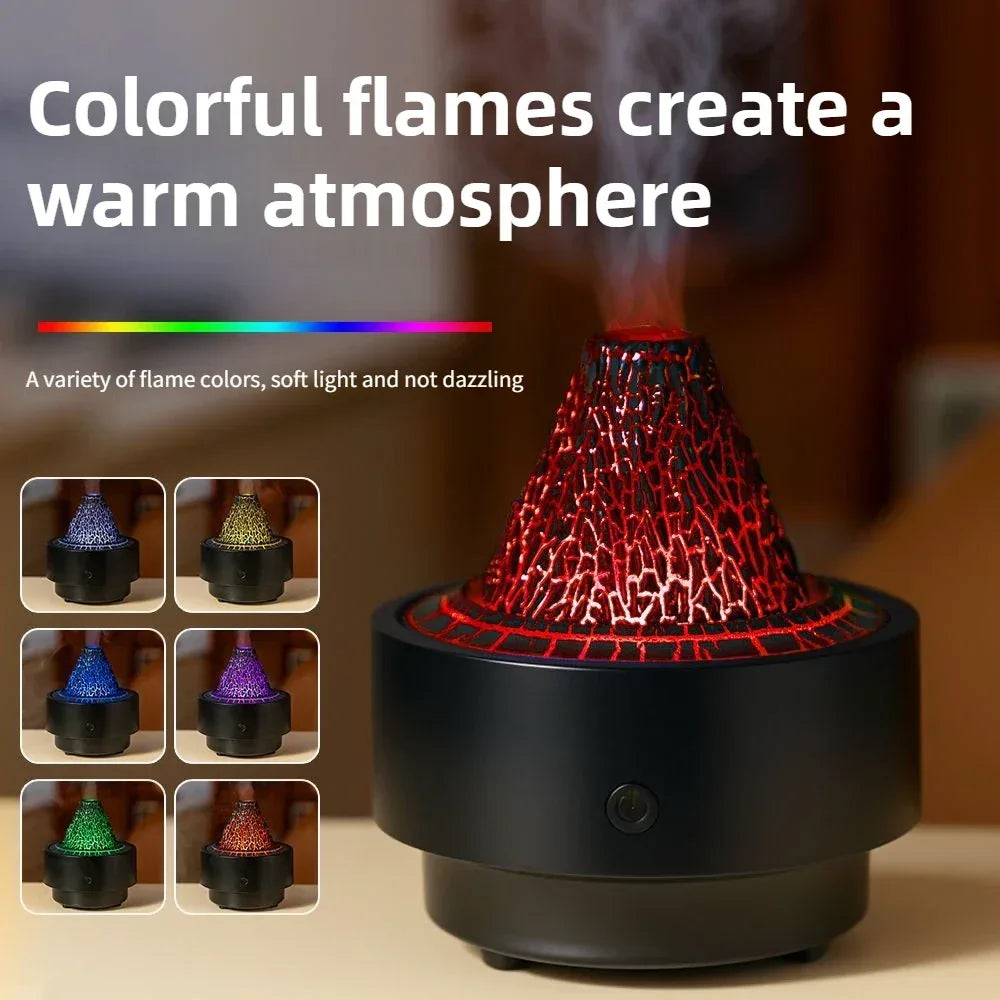 Flame Lava Aroma Diffuser – LED Ultrasonic Humidifier - Clarify.pk