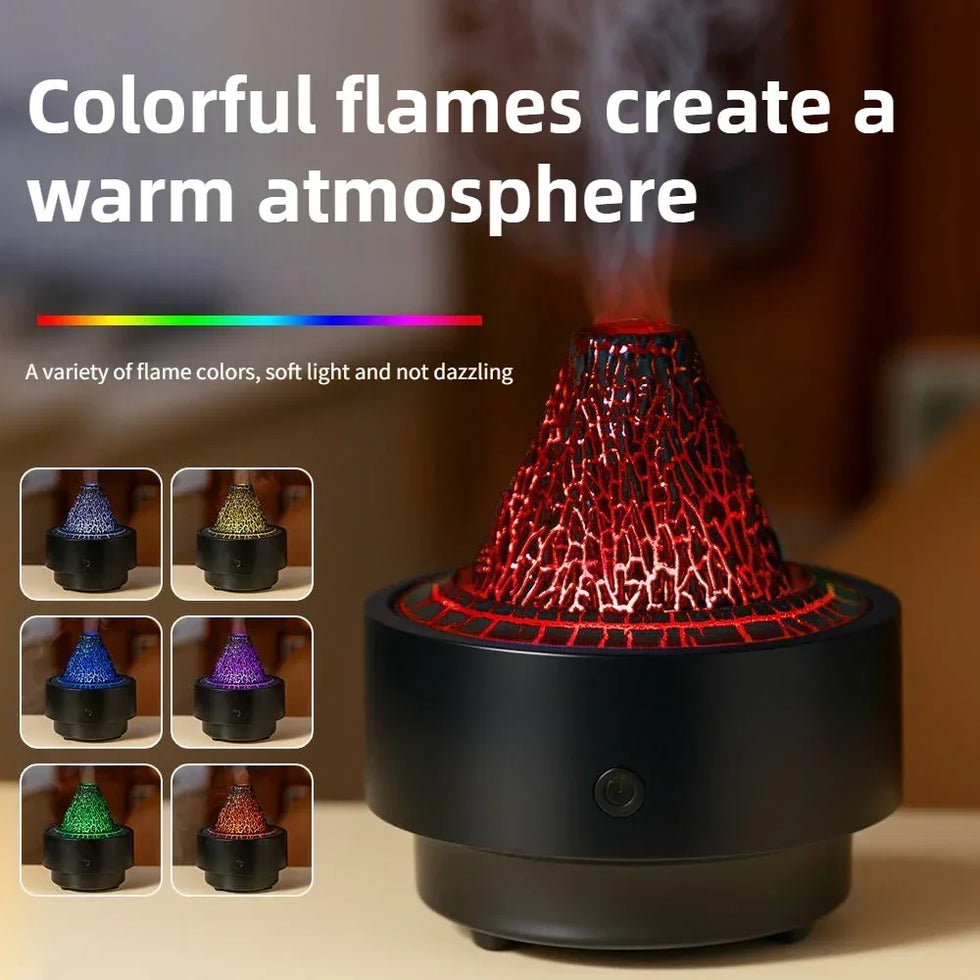 Flame Lava Aroma Diffuser – LED Ultrasonic Humidifier - Clarify.pk