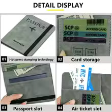 Men’s Premium PU Leather Travel Passport Wallet – Multi-Functional Card Holder & Passport Purse for Business Travel & Document Organization