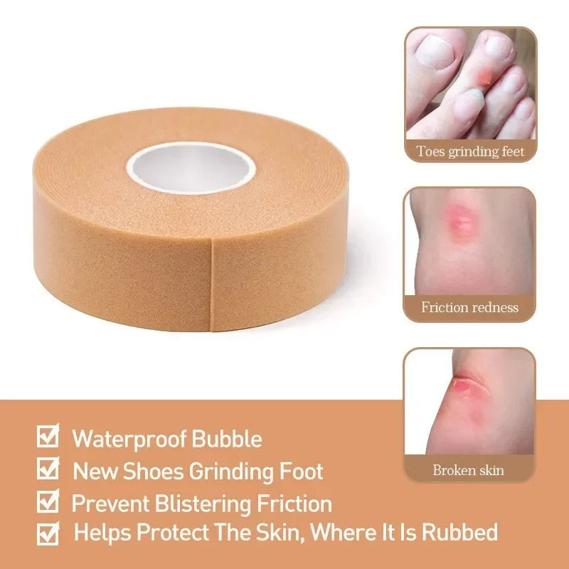 1 Roll Invisible Foot Anti-abrasion Foam Tape Stickers Back Heel Anti-slip Thickened Elastic EVA Paste Toe Finger Protector Tape