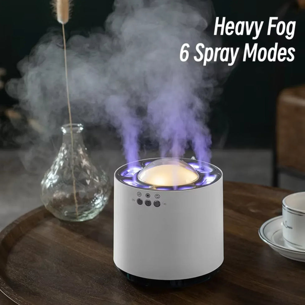 Round LED Humidifier with Music Sync & Aroma Mist - Clarify.pk