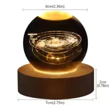 Crystal Ball LED Night Light – 3D Galaxy Planet & Moon Lamp (Random design) - Clarify.pk