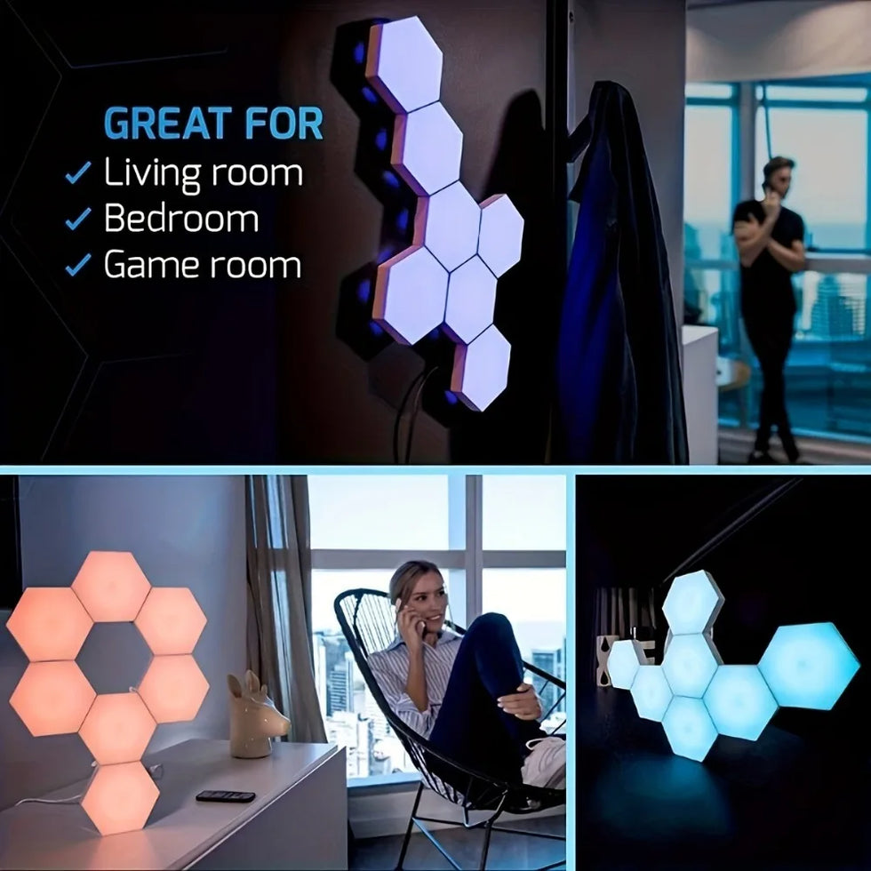 LED Quantum Hexagon Touch Sensor Lamp