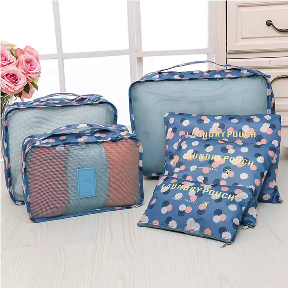 6-Piece Packing Bags Set – Foldable Luggage Organizers for Suitcases