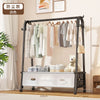 Minimalist Heavy Duty Clothing Stand with Bottom Storage & Wheels
