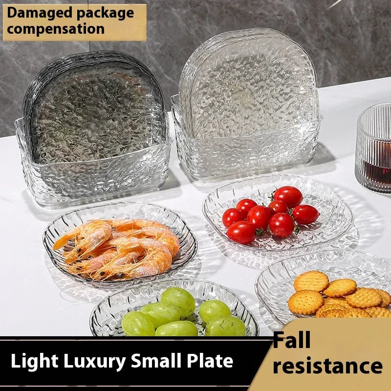 8-Piece Plastic Bone Plates – Small Snack & Dining Dishes