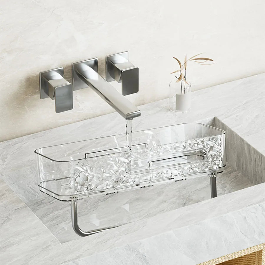 Glacier Patterned Bathroom Shelf - Non-Perforated Wall Mounted Storage Rack