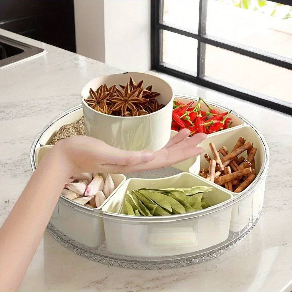 Portable Snack Tray – 360° Rotating & Spill-Proof - Clarify.pk