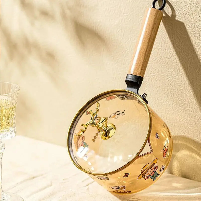 High-Temperature Resistant Glass Milk Pot – Thermal Heating Borosilicate Bowl - Clarify.pk