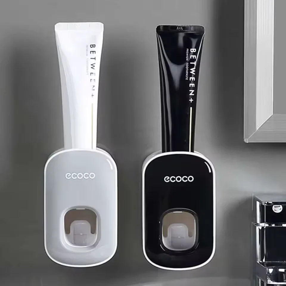 Wall-Mount Toothbrush Holder & Automatic Toothpaste Dispenser