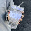 OHO Glass Tumbler with Straw – Cute Reusable Cup (Random color)