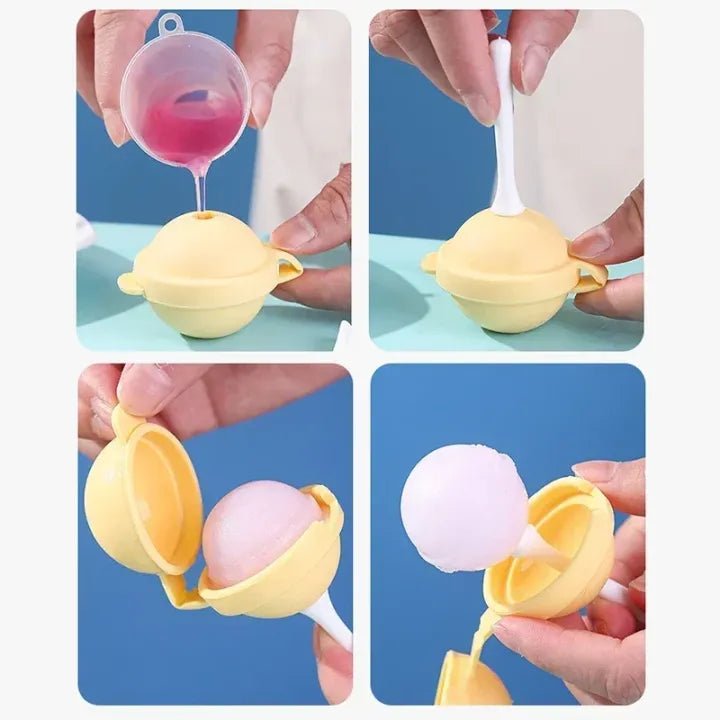 Silicone Lollipop Ice Ball Mold - Easy Release Popsicle & Ice Cream Mold