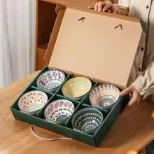 Exquisite Porcelain Bowl Set (6 pcs) – Microwave Safe - Clarify.pk