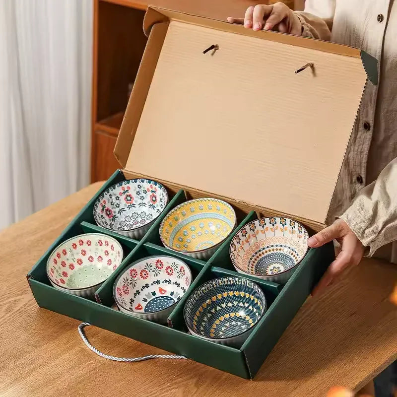 Exquisite Porcelain Bowl Set (6 pcs) – Microwave Safe - Clarify.pk