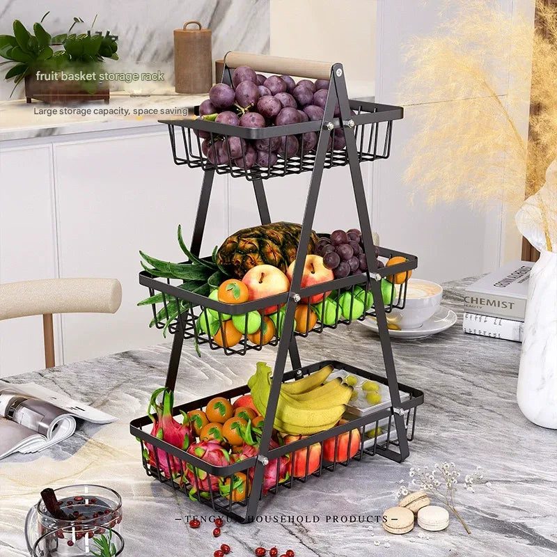 Premium Metal Fruit Basket – Multi-Layer Storage Rack for Kitchen & Home - Clarify.pk