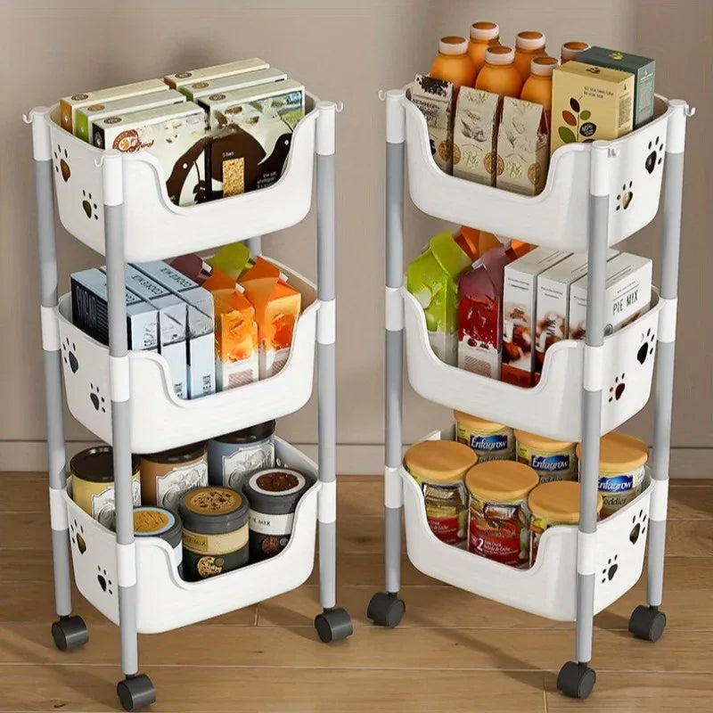 2/3/4-Tier U-Shaped Open Cartoon Shelving Removable Snack & Beverage Organizer Kitchen Vegetable Shelver Toy & Sundries Rack - Clarify.pk