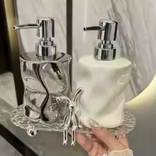 Artisan Ceramic Duo Soap Dispenser – Luxury Double-Pump Vanity Set