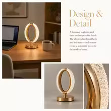 Halo Oval Rechargeable LED Crystal Desk Lamp