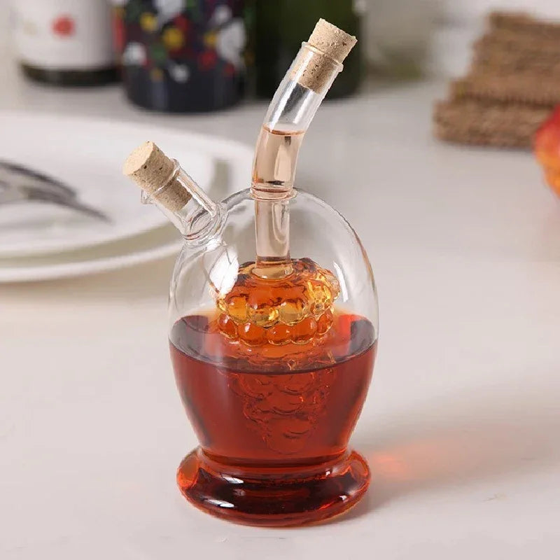 2-in-1 Glass Oil & Vinegar Bottle – Heat Resistant Borosilicate Glass Pot - Clarify.pk