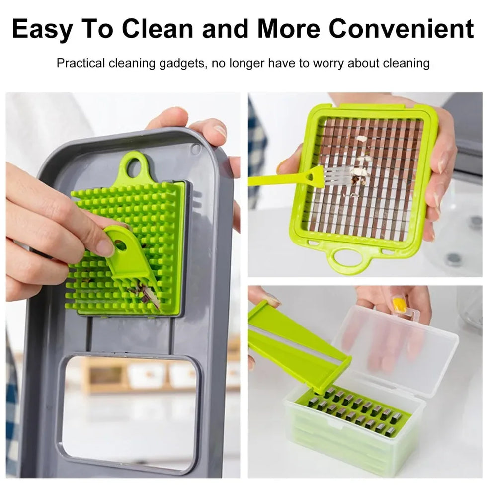 22-in-1 Vegetable Cutter with Container – Multi-Functional Food Chopper & Grater