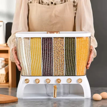 Cereal Dispenser 6 Portion – 10Kg Dry Food Storage - Clarify.pk