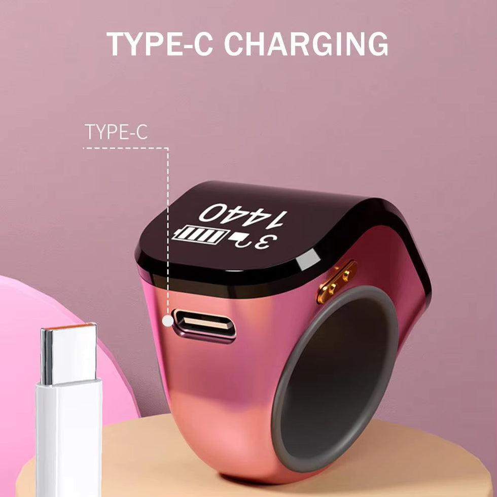 Smart Zikr Ring – Premium Rechargeable Digital Tasbih with HD LED & Mobile App Sync