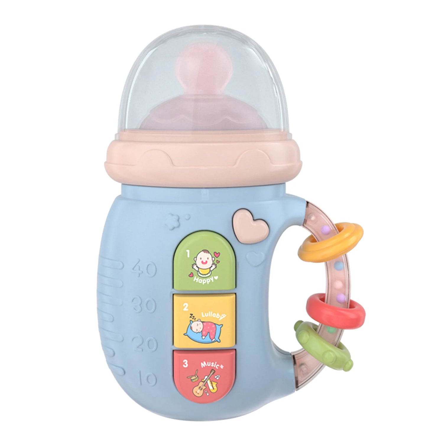 Baby Musical Feeding Bottle Toy Pacifier Newborn Soft Teether Rattles Educational Toy 0-12M Soothing Vocal Music Newborn Gift