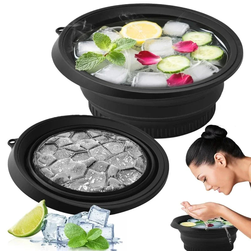 Silicone Ice Face Wash Bowl - Foldable Cold Compress Facial Tool