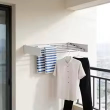 Space-Saver Pro Wall-Mounted Foldable Towel Rack – Heavy Duty Aluminum Indoor/Outdoor Clothes Drying Rack