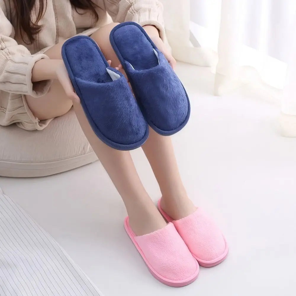 Non-Slip Winter Home Slippers – Warm & Fluffy Comfort (Random color)