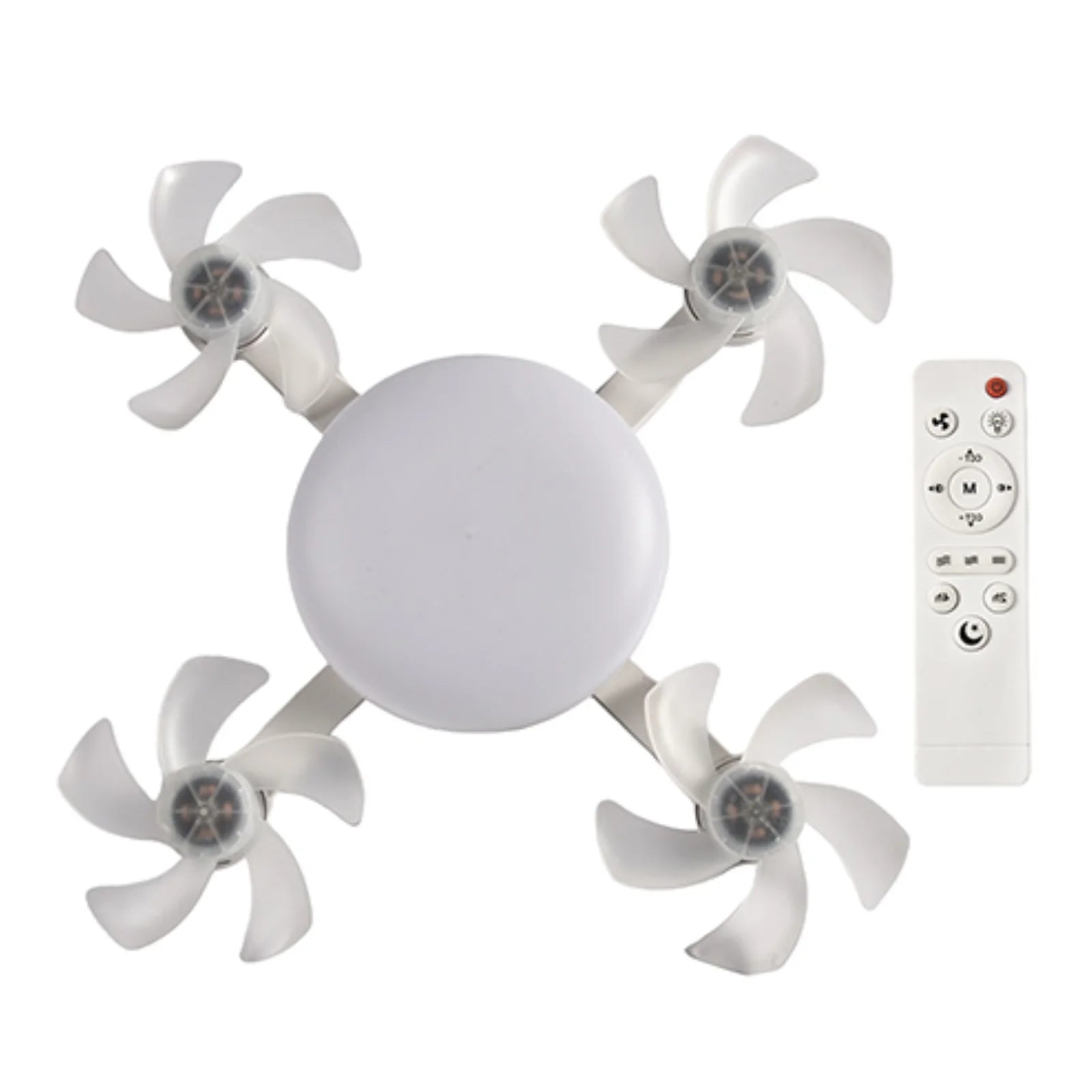 2-in-1 Drone Design Ceiling Fan Light Bulb - Remote Control LED Fan Lamp