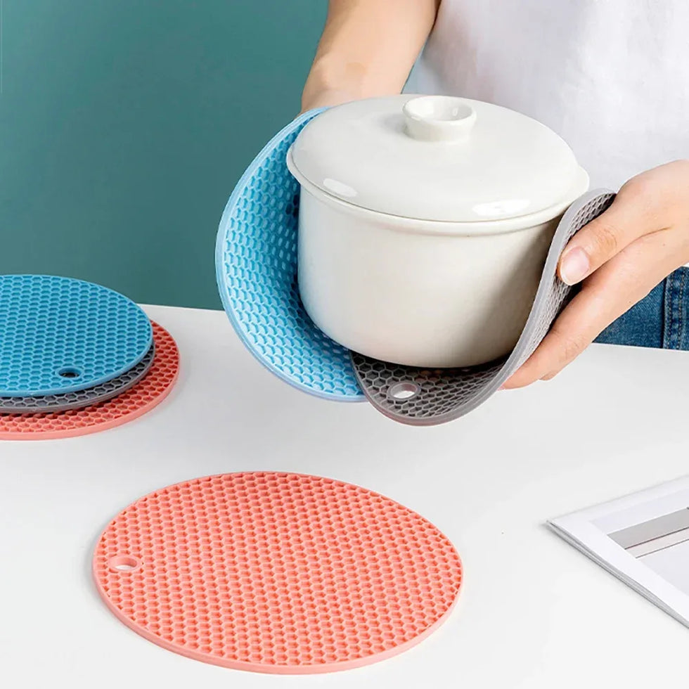 Multifunctional Silicone Table Mat – Heat-Resistant & Anti-Slip (each) - Clarify.pk